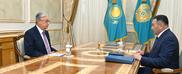 Yermek Sagimbayev, the Chairman of the National Security Committee with President Kassym-Jomart Tokayev